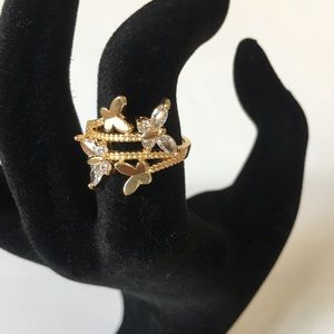 Butterfly ring gold plated ring